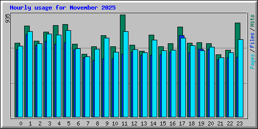 Hourly usage for November 2025